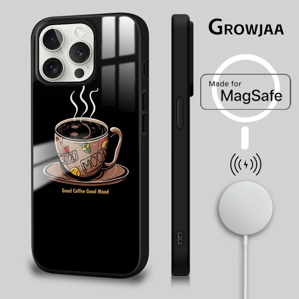 Relaxation Coffee Time Phone Case For iPhone 15 14 13 12 11 Pro Max Plus Magsafe Wireless Charging Cover