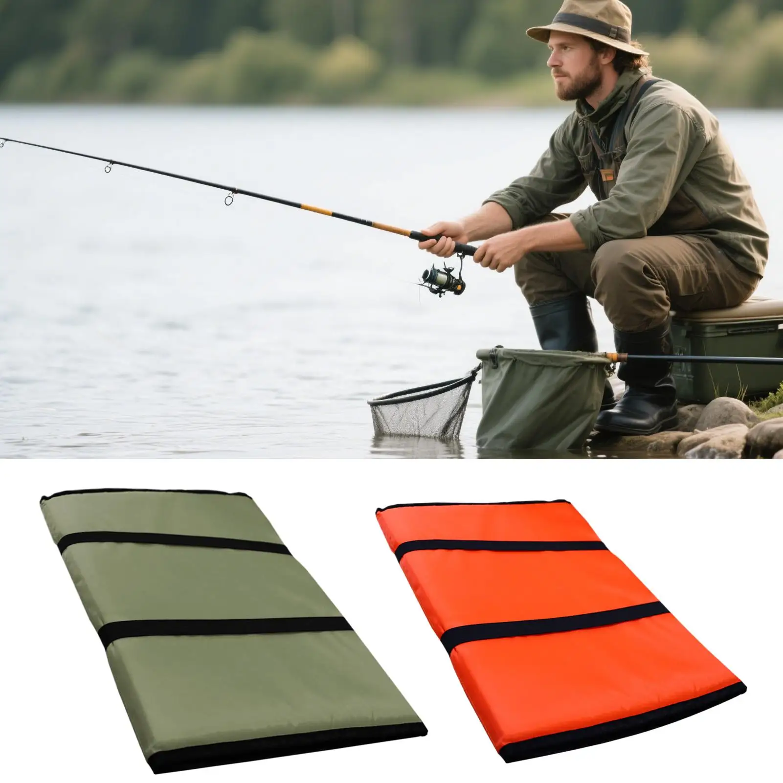 

Waterproof Fishing Unhooking Mat, Travel Landing Mat Supplies, Bass Trout Catfish Saltwater Freshwater Shore Pier River Angling
