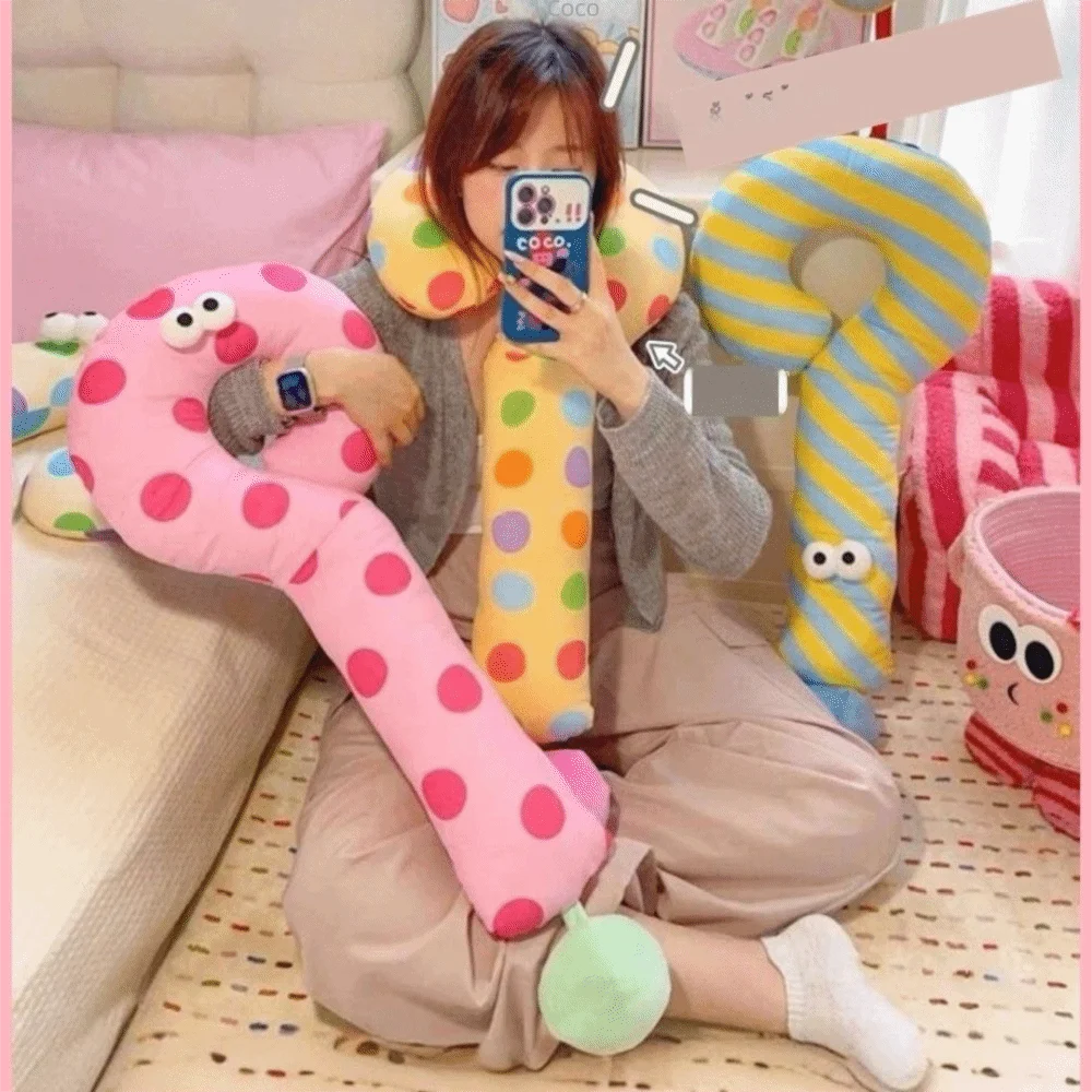Bonito 105cm ponto de interrogação travesseiro ponto padrão em forma de u travesseiro pescoço decoração da sala de estar travesseiro longo travesseiro de dormir presente