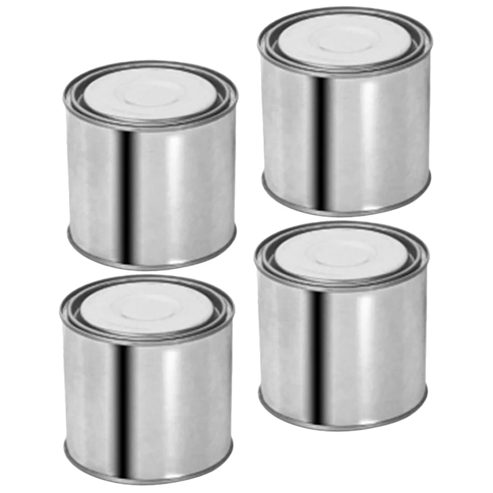 

4Pcs Thickened Metal Paint Buckets Airtight Storage Containers Sealed Small Round Tins Stackable for Sample Oil Paint Asphalt