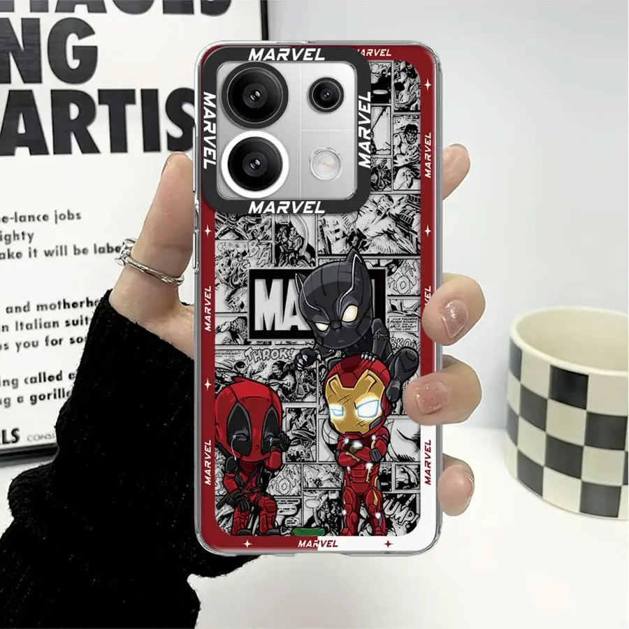 Clear Case For Xiaomi Redmi 11 10 12 Pro Plus 13 9S 12S 10S 11S 11 Lite Poco X3 NFC 11T Phone Cover Marvel Sipider Man The HULK