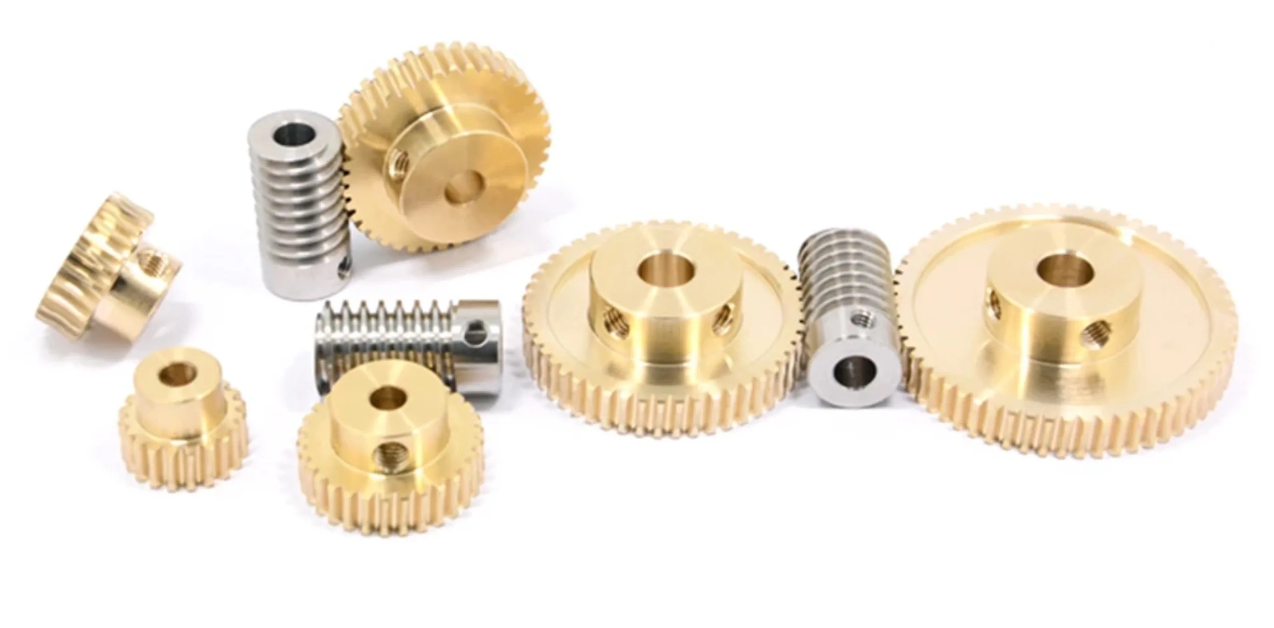 0.8M Precision Turbine Worm Gear Set 1:20/30/40/50/60 Teeth Stainless Steel Worm Copper Gear Accessories