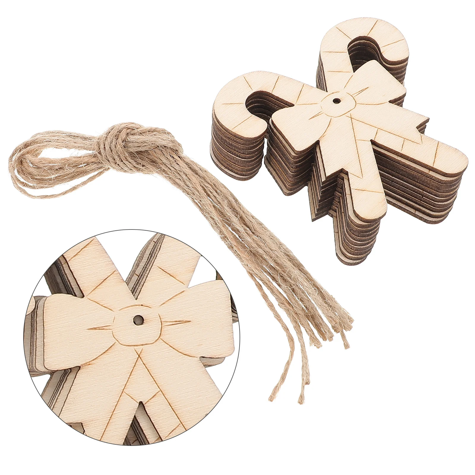 

20Pcs Christmas Wooden Crutch Cutouts Paintable Wood Crafts DIY Painting Materials Unfinished Wood Ornaments for Festive Decor