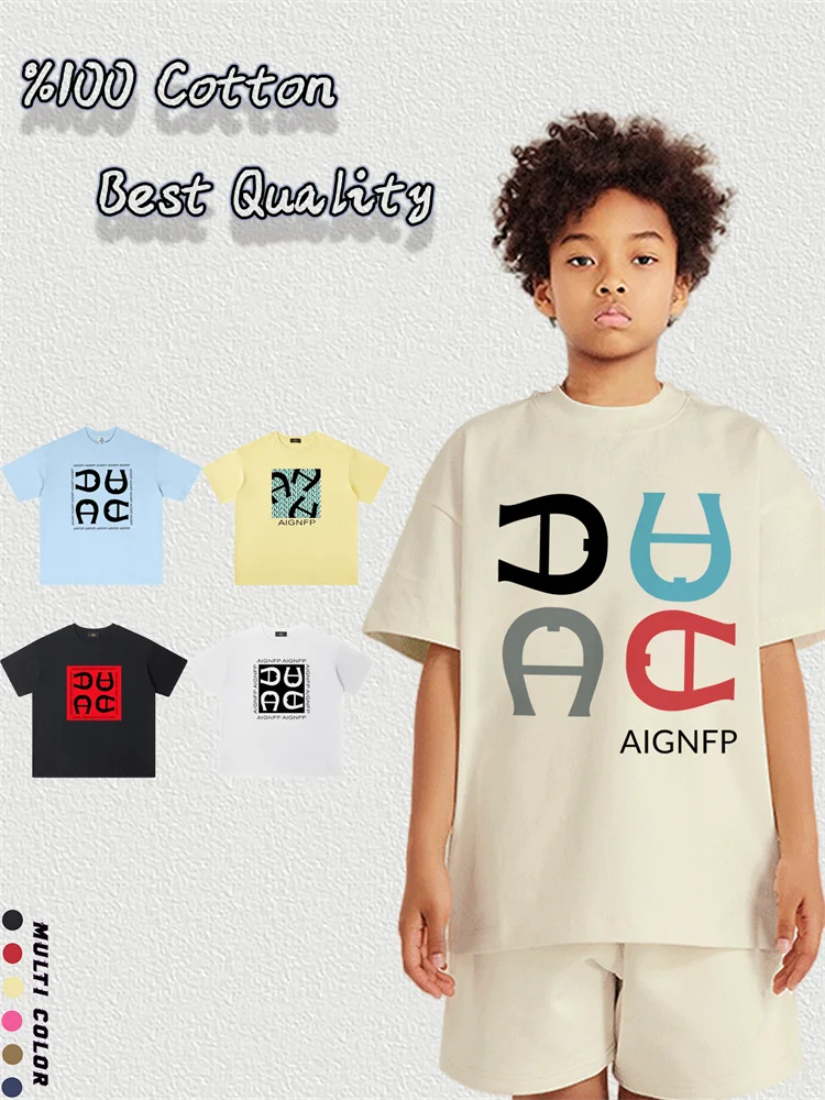 

Kids Summer Tees 2025 New Hot sales Child Short sleeve Streetwear %100 Cotton O Neck Tops Vacation Outings Baby Boys T-shirt