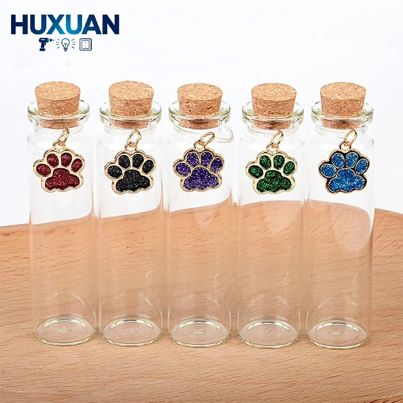 Pet Hair Memorial Glass Bottles With Cork Stopper And Heart Charm Perfect For Preserving Your Beloved Cat Dog Fur Keepsakes