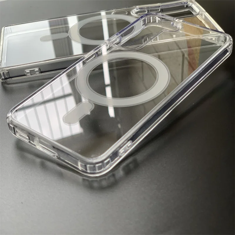 Clear For Magsafe Wireless Charge Magnetic Case for Samsung S24 S23 S22 S21 S20 FE Note 20 Ultra A14 A34 A52 A53 A54 Hard Cover