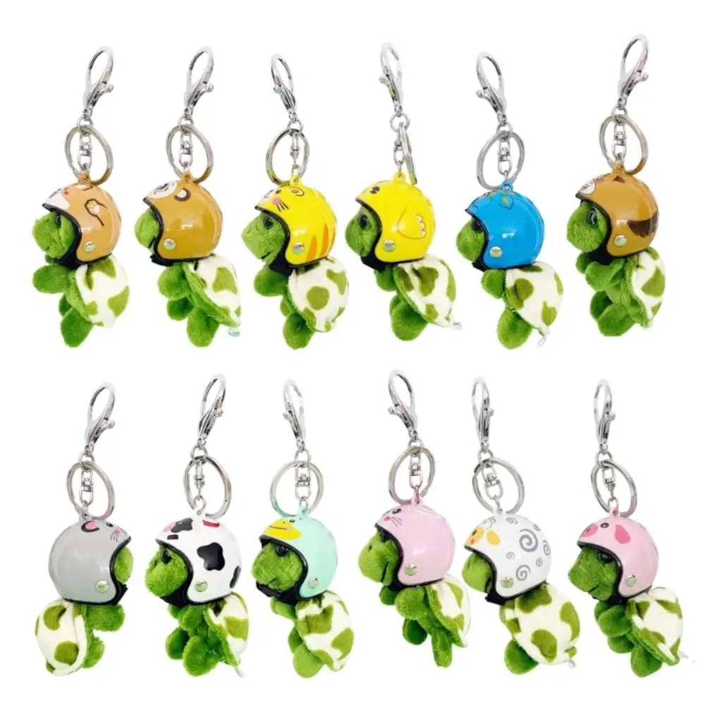 Porte-clés en coton PP pour femme, design de dessin animé, style coréen, pendentif tortue de mer, porte-clés en peluche, JOHelmet