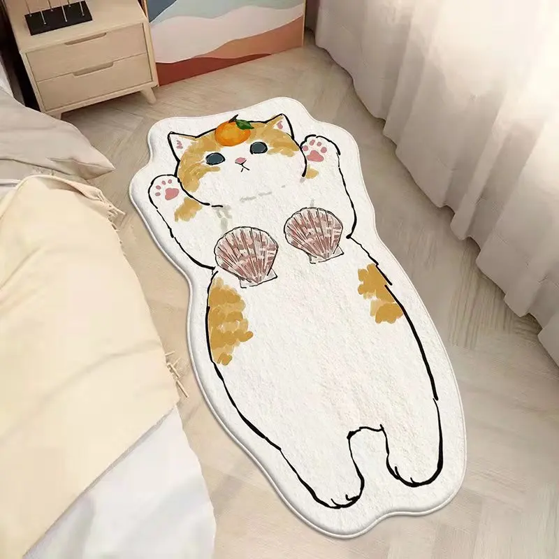 Cute Cat Living Room Decorative Carpet Girls Kids Bedroom Bedside Rugs Comfortable Soft Carpets Easy Care Balcony Rug Alfombra