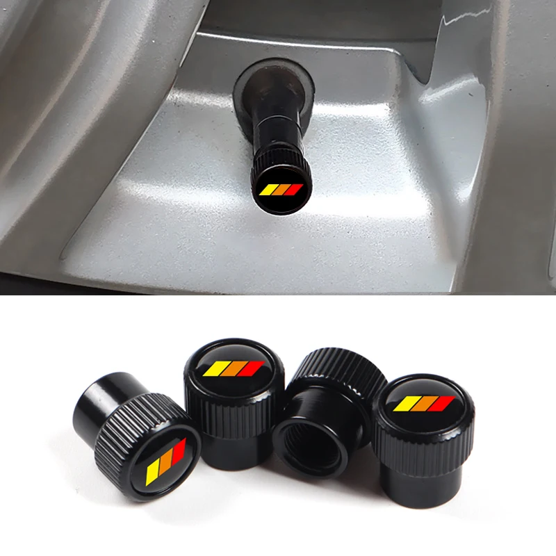 Tri Colors Metal Car Air Tire Valve Stem Caps Cover Valve Caps For Tacoma 4Runner Tundra Rav4 Camry Prius Highlander Accessories