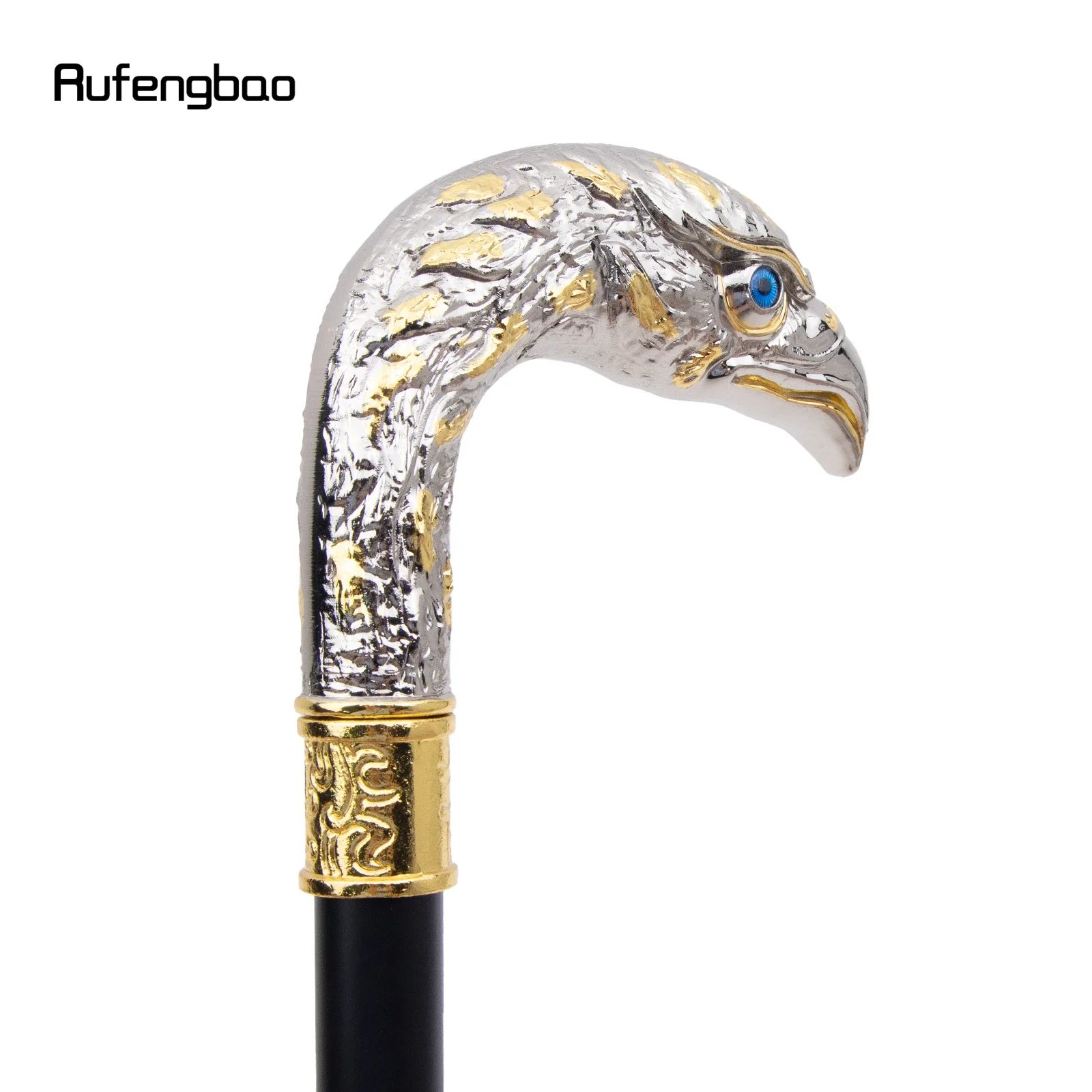 Golden White Long Head Eagle Single Joint Fashion Walking Stick Decorative Vampire Cospaly Walking Cane Halloween Crosier 91cm