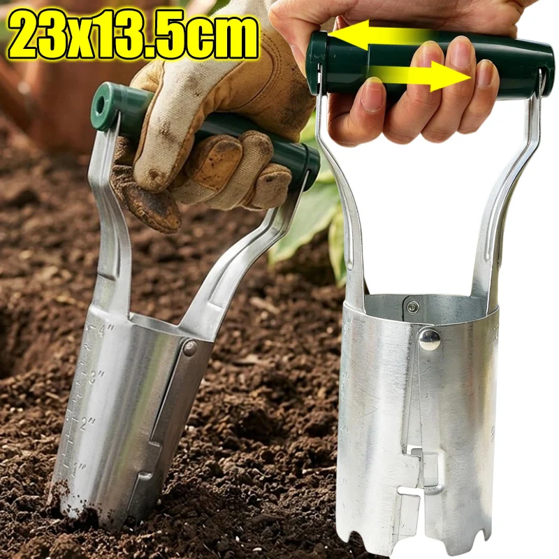 Herramienta de Jardinería de Acero Inoxidable para Sembrar Flores, Plantar Plántulas, Excavadora, Perforadora de Hoyos para Plantar
