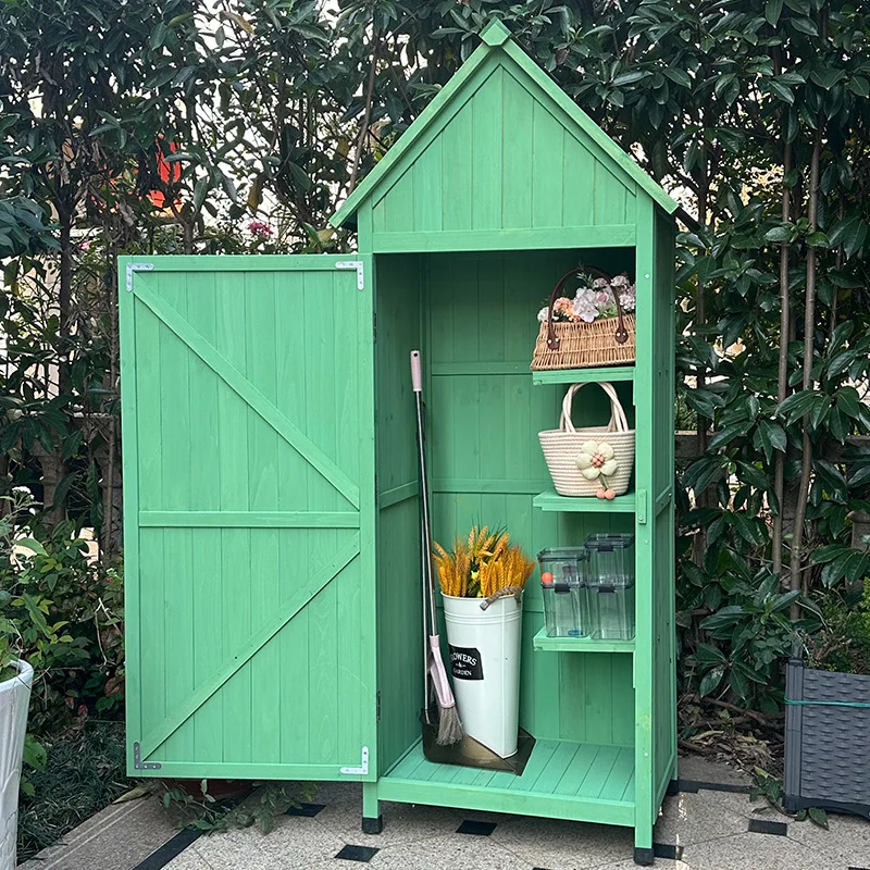 Outdoor cabinet waterproof sunscreen courtyard balcony locker outdoor garden large tool cabinet storage locker simple