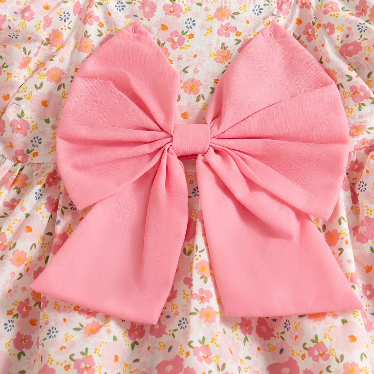 Baby Clothes Girl Summer Full Printed With Bow Decoration Girls\' Dresses Cute Coolred Girl Kid\'s Dress Children\'s Princess Dress