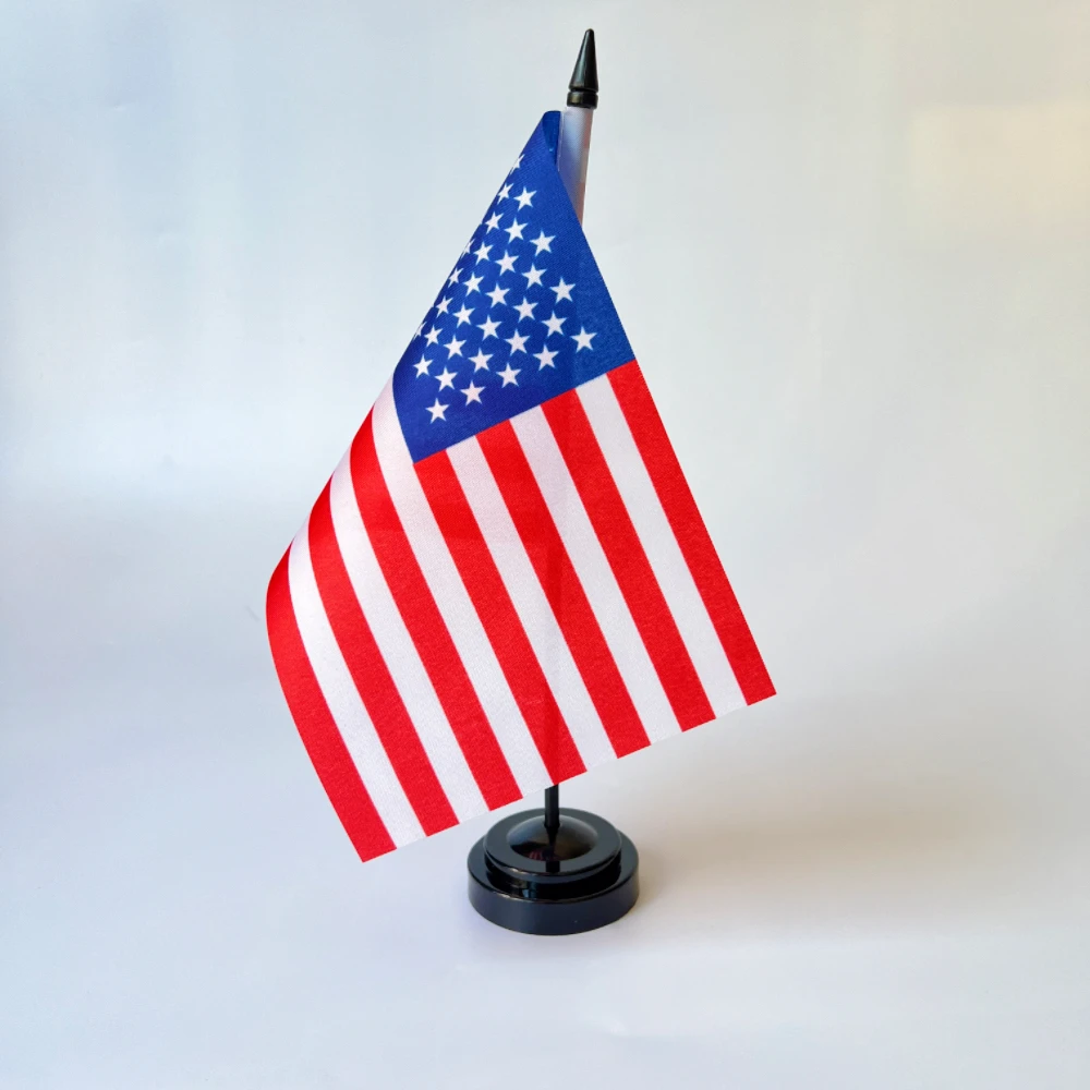 14x21 سنتيمتر مكتب مكتب علم الولايات المتحدة الأمريكية الولايات المتحدة الأمريكية راية الأمريكية البوليستر القياسية معلقة العلم #1