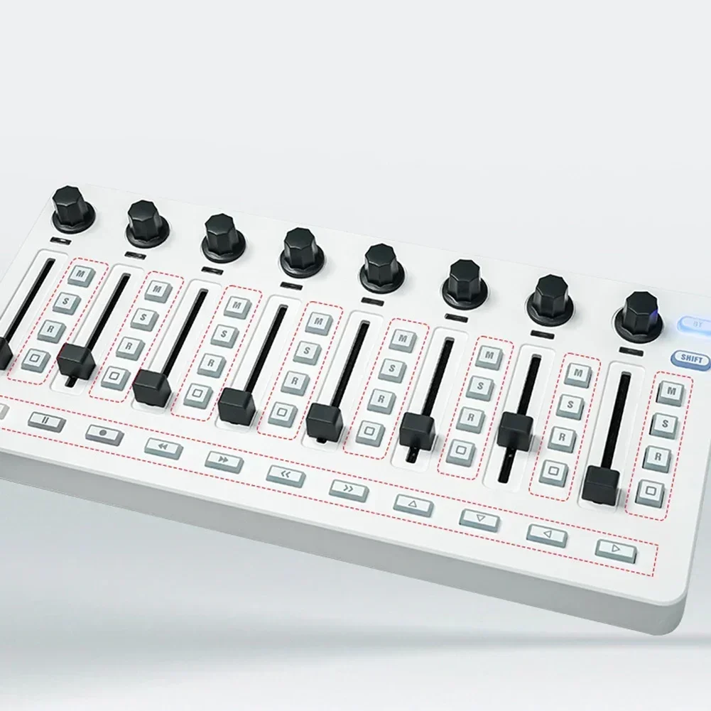 780mAh Battery Wireless MIDI Controller Portable MIDI Controller 43 Assignable Control Keys Eight Rotary Knobs