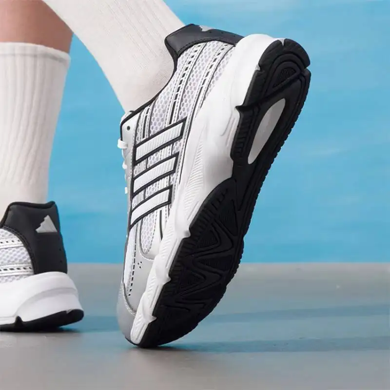High Quality Adidas  Silver White Mesh Retro Running Shoes  Cloudfoam Cushion Athletic Dad Sneakers Men Women HQ7282