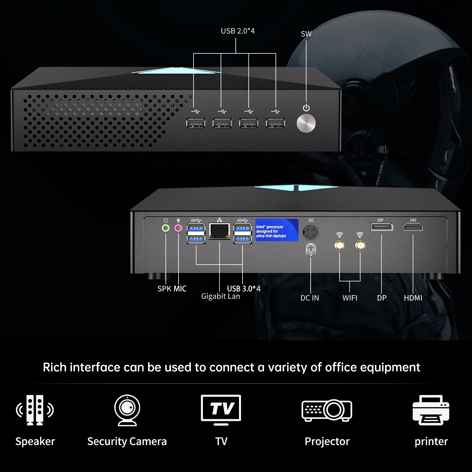 MSECORE MV200 Intel Core i9-10900F GTX1650 Gioco di carte dedicato Mini PC Windows 11 Computer desktop da ufficio NVME portatile 4K wifi6
