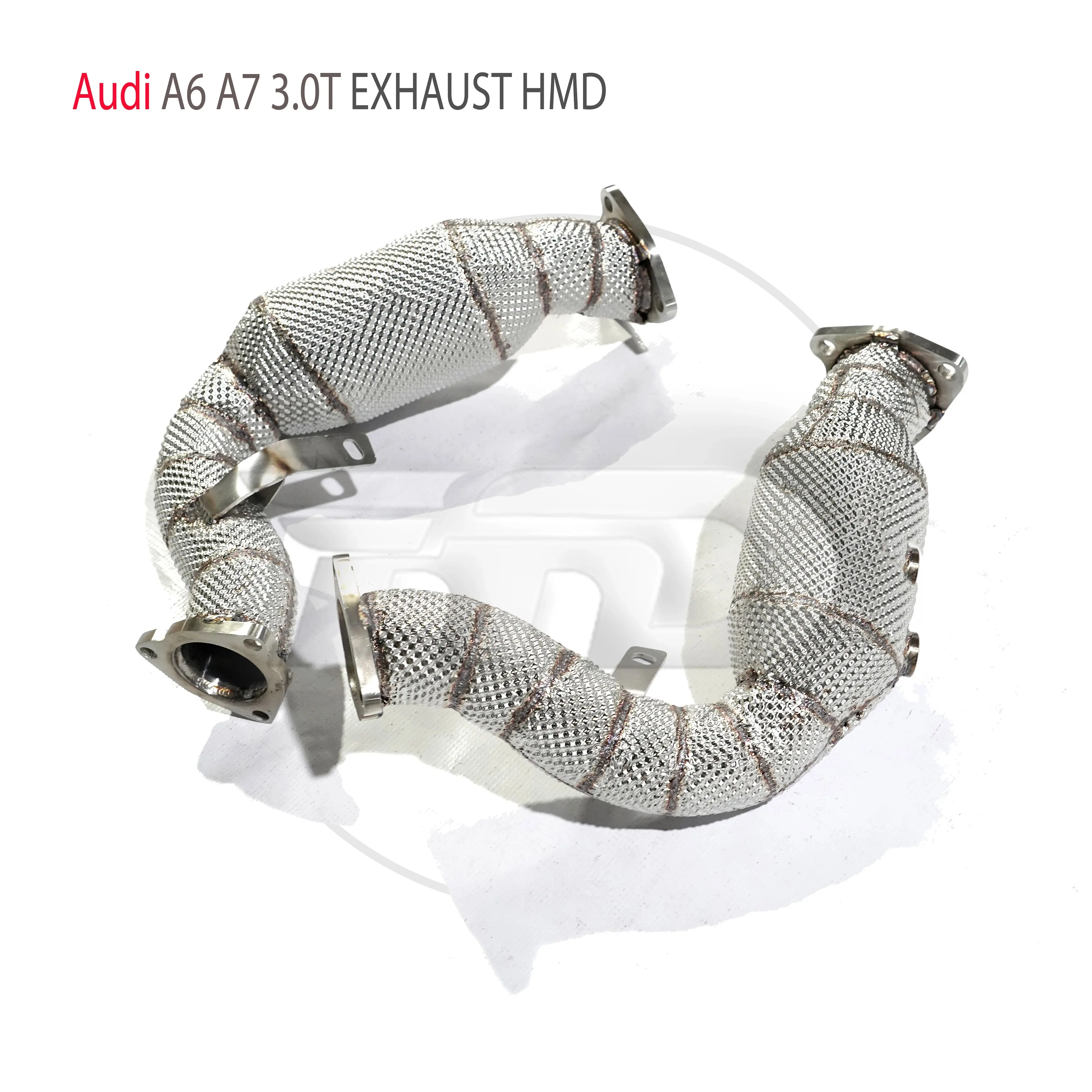 HMD Exhaust Manifold High Flow Downpipe for Audi A6 A7 C7 3.0T Car Accessories With Catalytic Header Without Cat  Catless Pipe