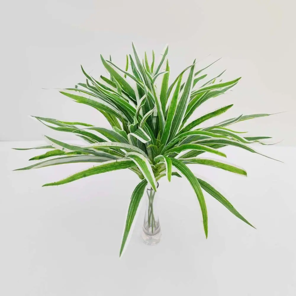 Plastic Artificial Chlorophytum Plants Realistic Elegant Silk Chlorophytum Branch Handmade Green Plants Fake Plant