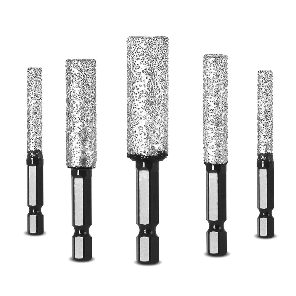 Hex Shank Drill Bit Set 4pcs 6-12mm for Dry Drilling and Conditioning on Dense Materials Such as Porcelain and Marble