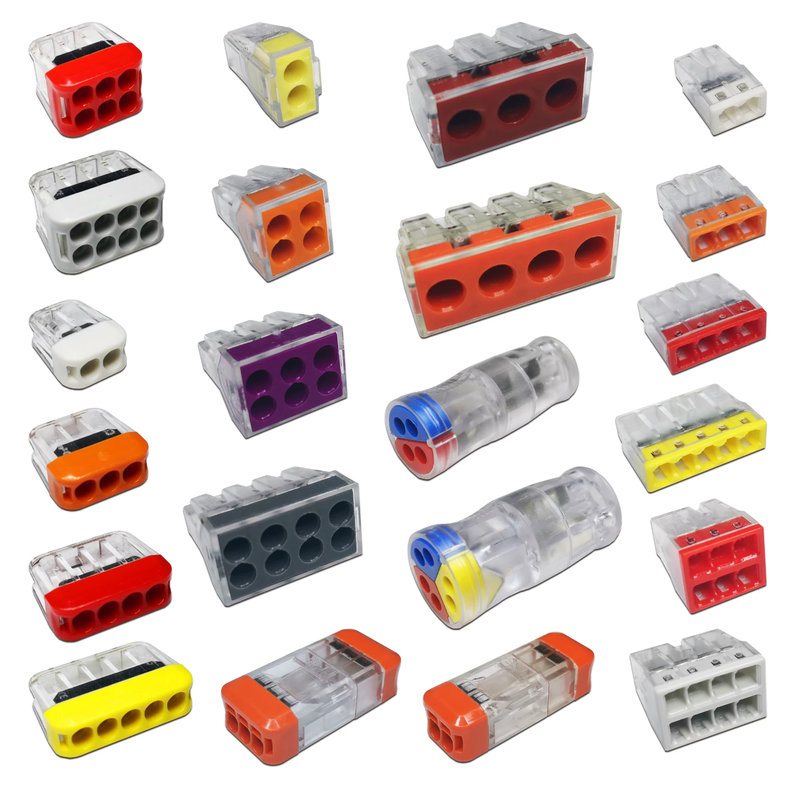 Mini Fast Boxed Wire Connector 102/104/106/108/202 Compact Conductor Spring Wiring Connector Conductor Push-in Terminal Block