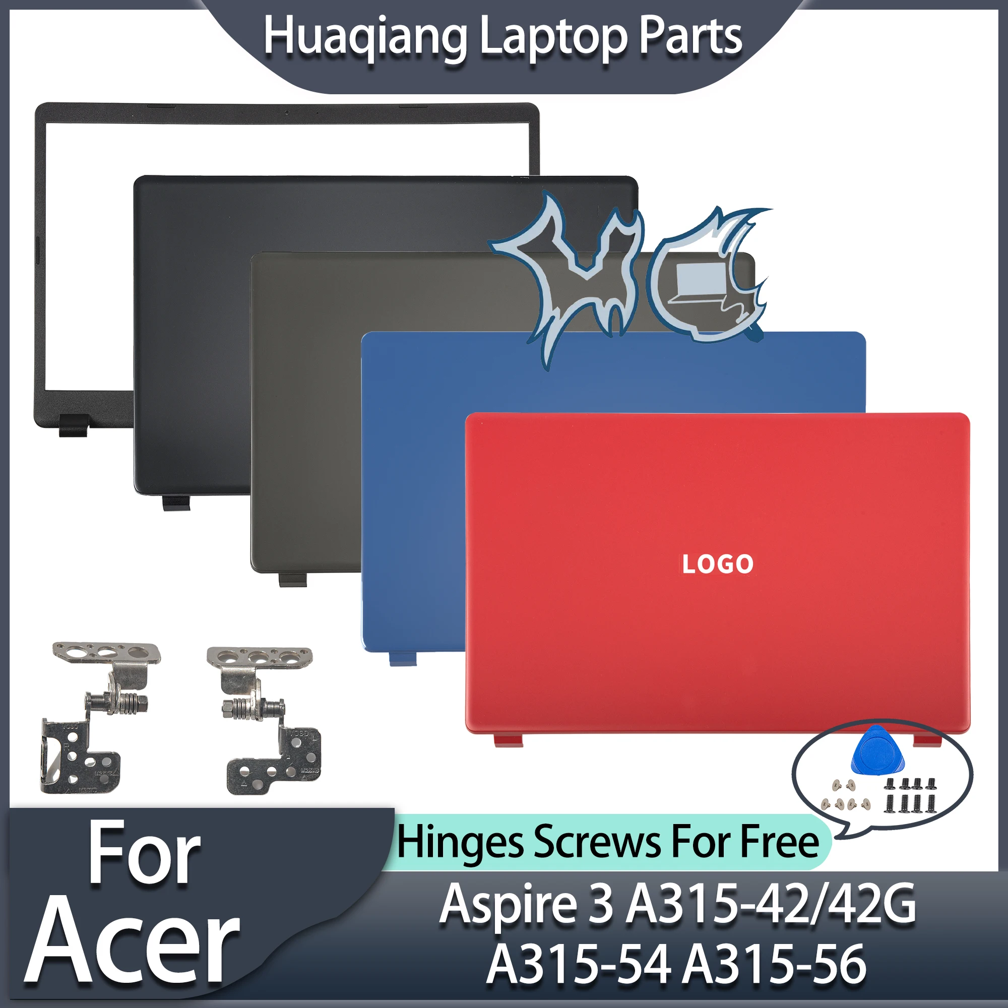 

Laptop Top Case For Acer Aspire 3 A315-42 A315-54 42G/54K/56 N19C1 LCD Back Cover Front Bezel Hinges Replace Gray/Blue/Red/Black