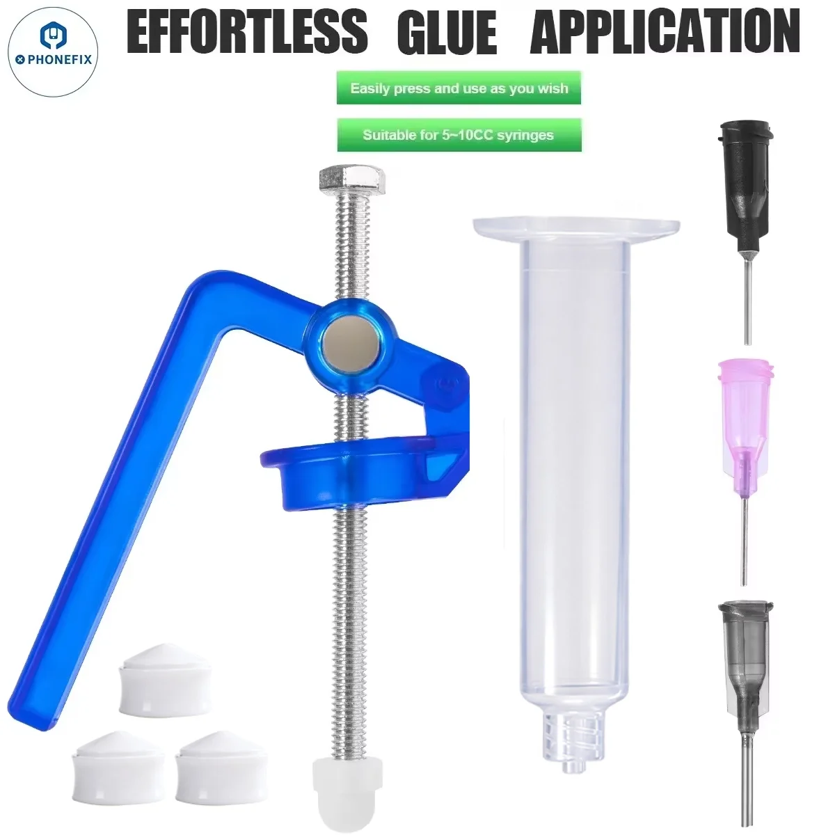 PHONEFIX 10CC Rosin Flux Dispenser for Syringe Welding Oil Booster Solder Paste UV Mask Oil Glue Manual Propulsion Tool