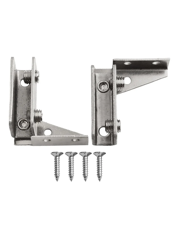2PCS Non-Porous Glass Door Hinge Hinge Display Cabinet Magnetic Touch Stainless Steel Furniture Door Hinge Hardware