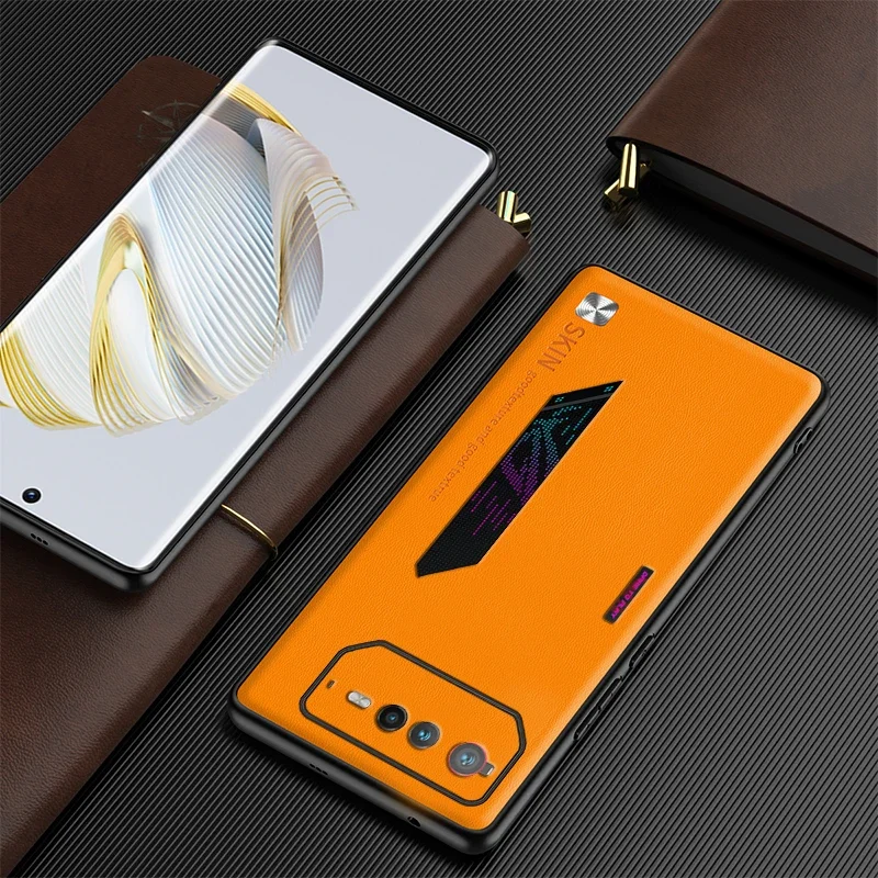 For ASUS ROG Phone 6 Case Luxury Leather Cover For ROG Phone 6 Housing Stylish Protection Shell TPU Silicone Shockproof Bumper