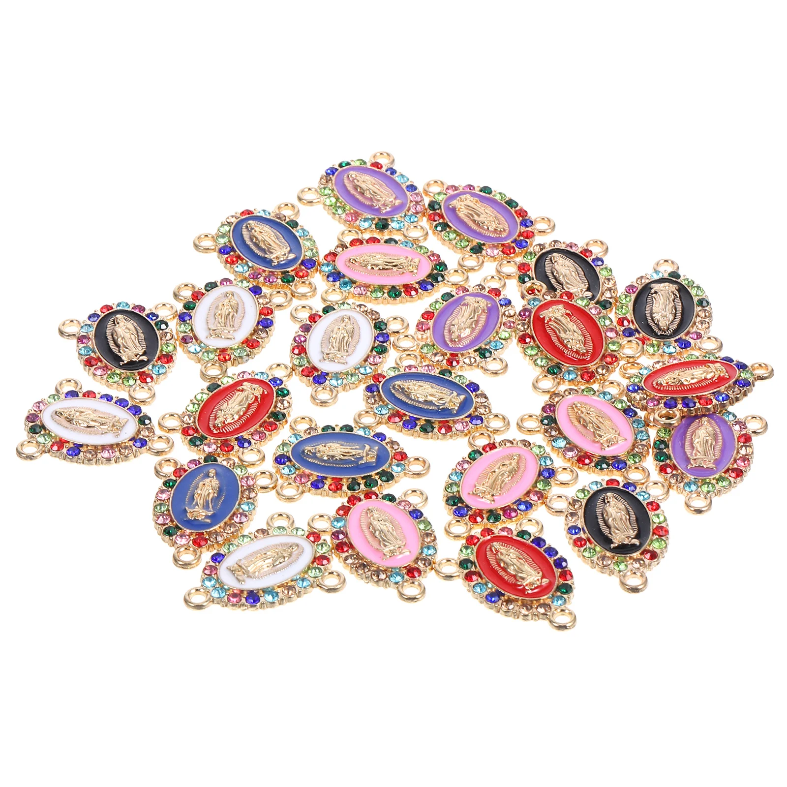 

24pcs Virgin Mary Pendant Necklace Charms Craft Alloy DIY Jewelry Making Bracelet Earring Keychain Accessories