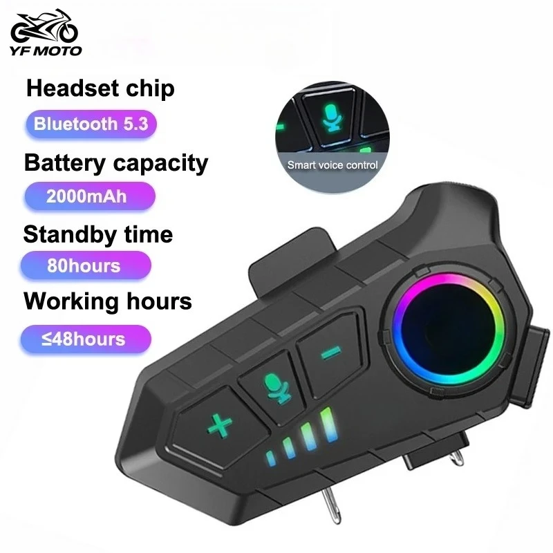 

Motorcycle Helmet Bluetooth Headset Wireless IPX6 Waterproof Noice Reduction Earphone Super Long Standby HandsFree Headphone