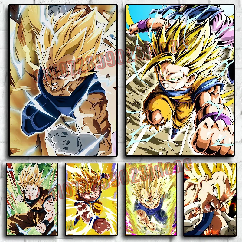 

Dragon Ball Goku Vega Kakarot Childhood Memories Anime Art Painting HD Frameless Canvas Painting Bedroom Decoration Party Gift