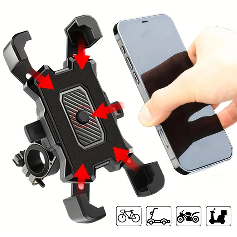 Motorcycles Bicycles Phone Holder 360 Rotation Mobile Phone Navigation Bracket Bike Riding Shockproof For iPhone Xiaomi Samsung