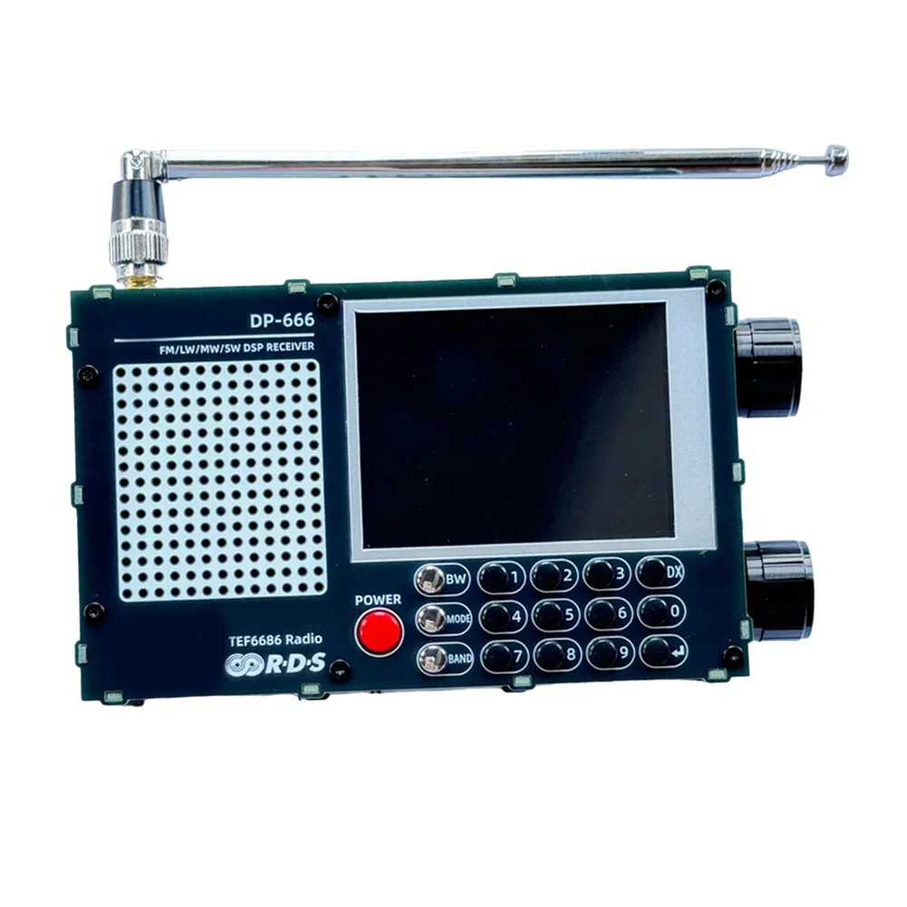 DP666 Portable FM AM Shortwave Receiver Using TEF6686 Chip Equipped with Touch LCD Screen and Squelch Functionality