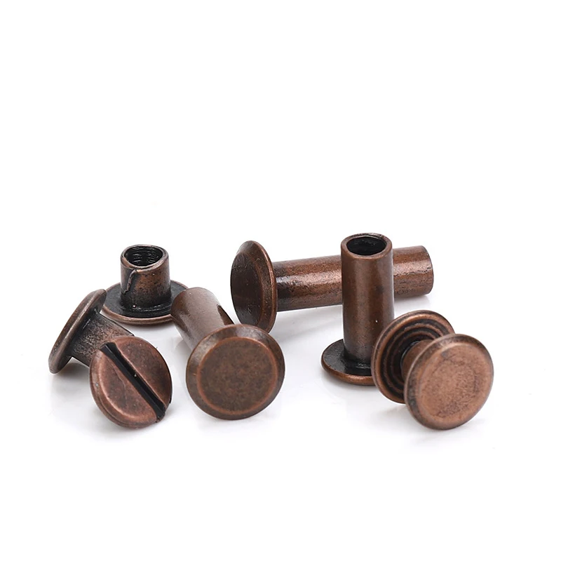 10pcs Carbon Steel Binding Chicago Screws Nail Studs Rivets for Photo Album Calendar Recipes Menu Belt Wallet Fasteners