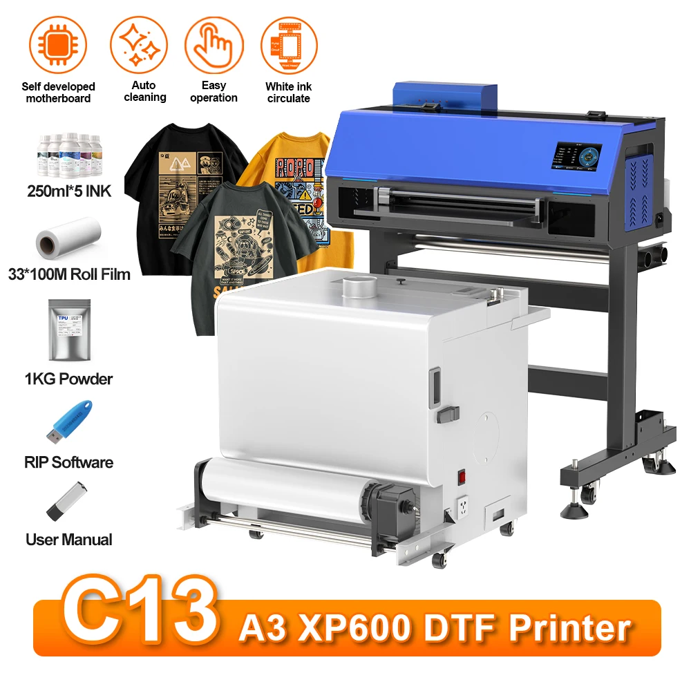 A3 DTF طابعة Impresora لإبسون XP600 DTF طابعة نقل لفة طابعة الفيلم ل ShirtsTextile آلة طابعة A3 DTF