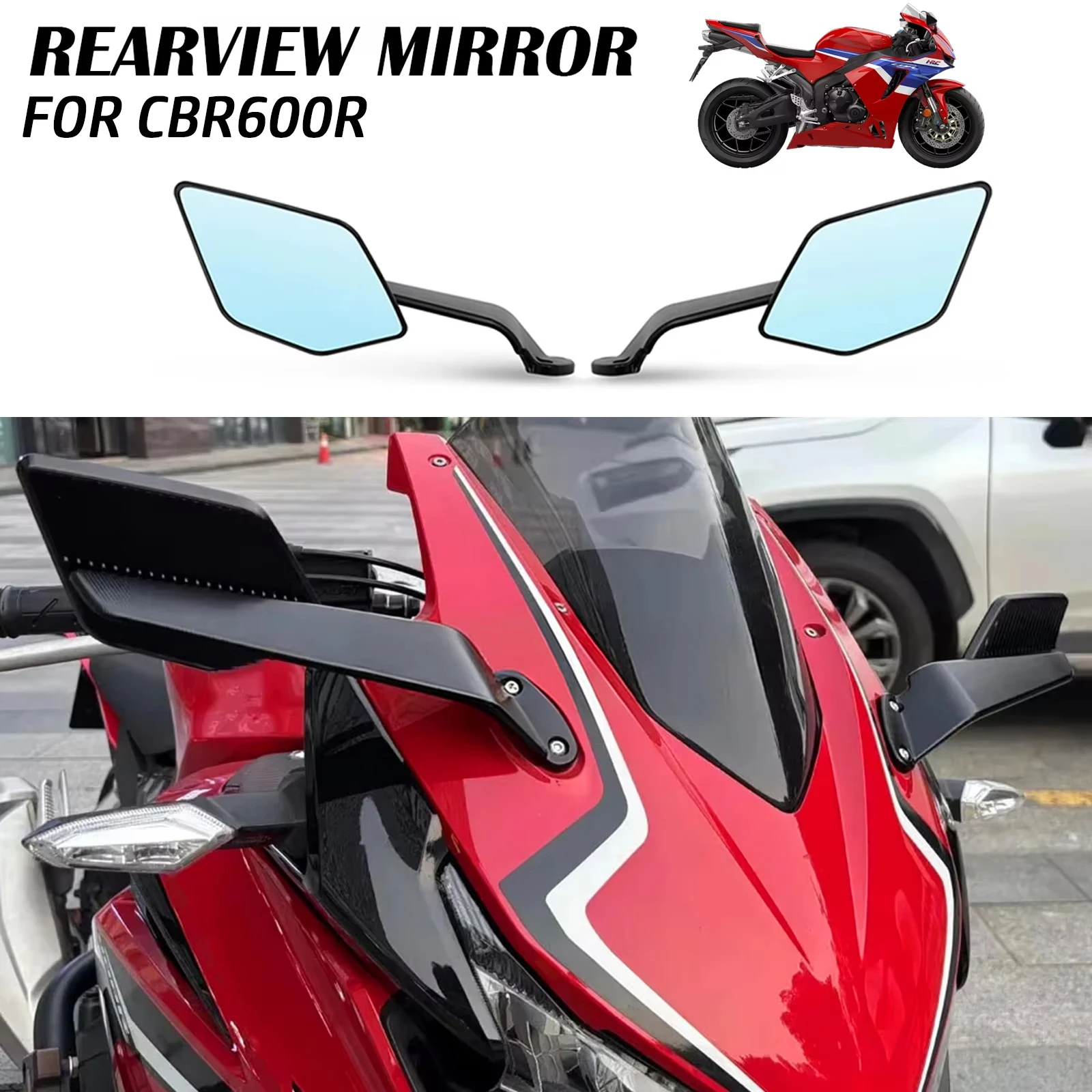 

Зеркала для мотоциклов, складные, с фиксированным креплением, регулируемые, поворотные, задние зеркала для Honda CBR600R CBR 600 R CBR 600R