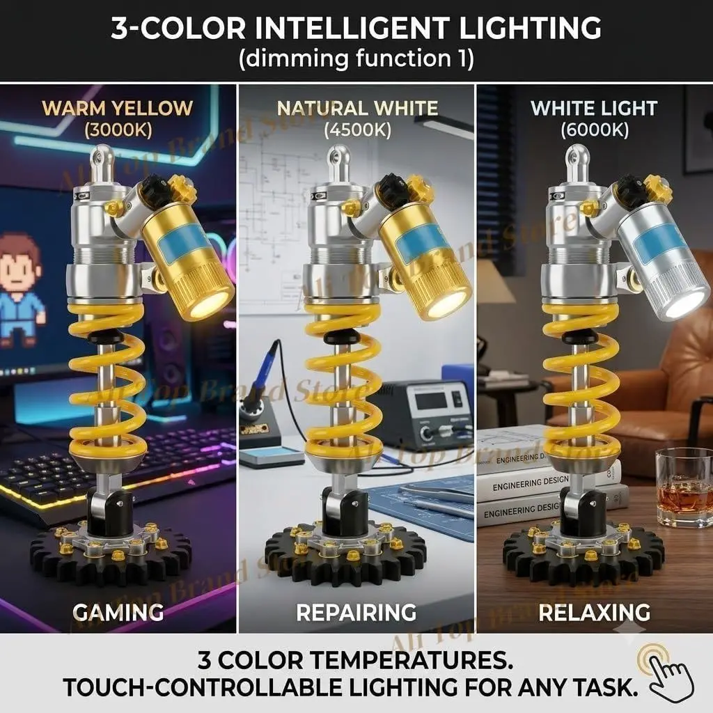 Motorcycle Shock Absorber Lamp, DIY Cool Ambient Lighting, Motorcycle Culture Related Decorative Accessories
