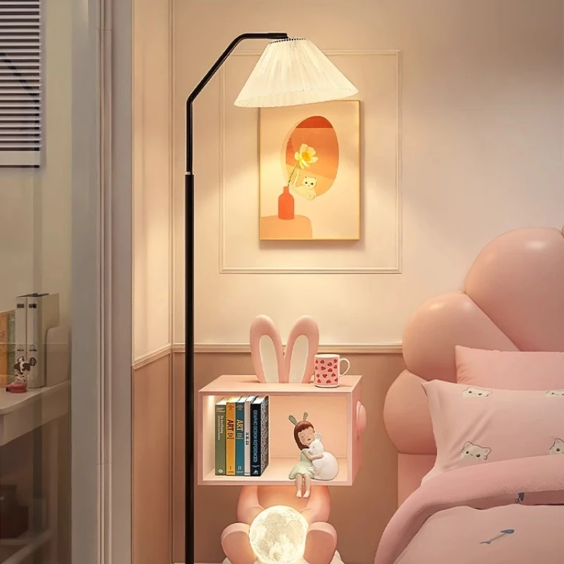 

Прикроватная тумбочка с милым кроликом, бытовой торшер для спальни, встроенная милая розовая прикроватная тумбочка для детской комнаты для девочек