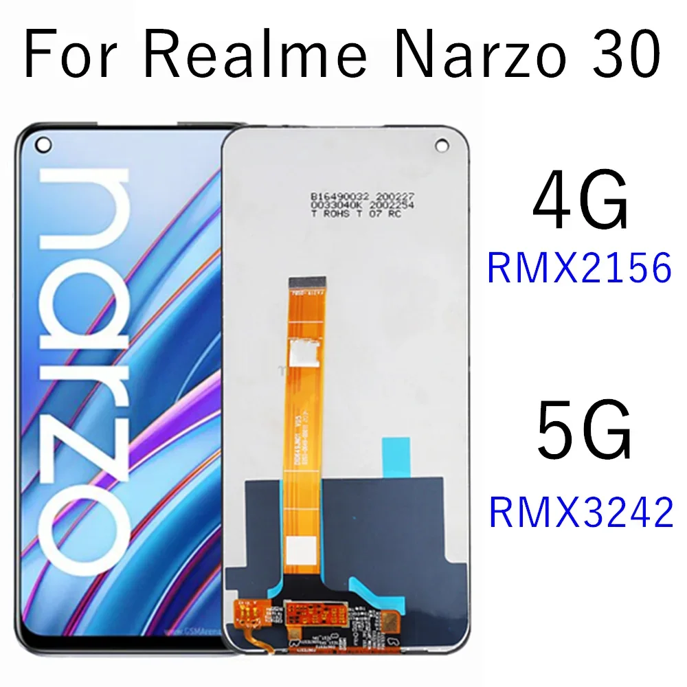 

6,5 "для Realme Narzo 30 5G ЖК-дисплей RMX3242, сенсорный экран для Realme Narzo 30 4G, ЖК-экран RMX2156