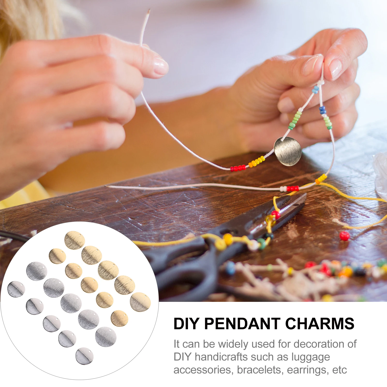 

20pcs Metal Beads Pendant Simple Jewelry Making Charms for DIY Bracelets Earrings Decorative Alloy Pendants H made Gifts