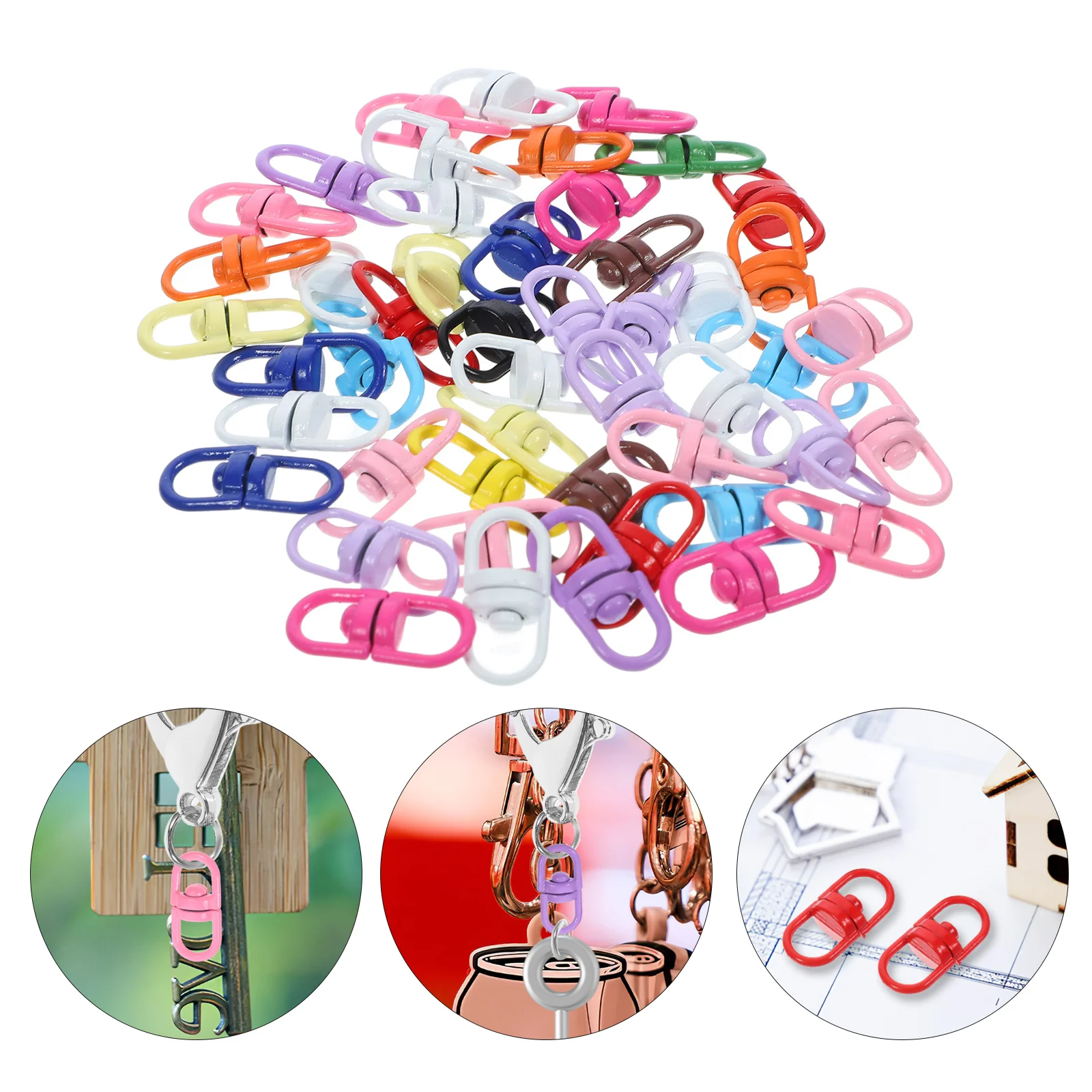 

1 set Swivel Clasp Keychain Making Supplies Metal Keychain Hooks Diy Trigger Snap Clasp For Handbag Hardware Case Accessories