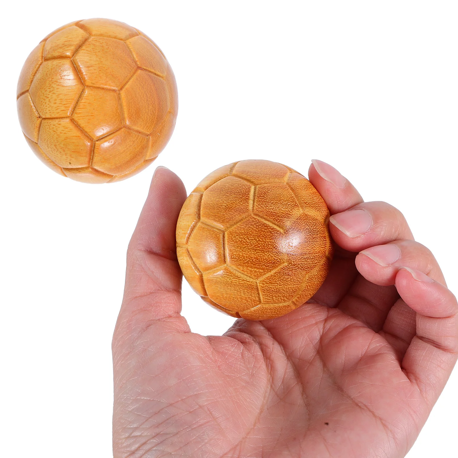 

2Pcs 47Mm Hand Exercise Balls Wooden Fitness Therapy Ball for Stress Relief Hand Strength Portable Meditation