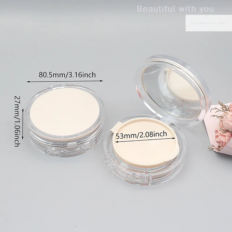 15g/0.5oz Empty Air Cushion Puff Box Portable Cosmetic Makeup Case Container with Powde Sponge Mirror for BB Cream Foundation