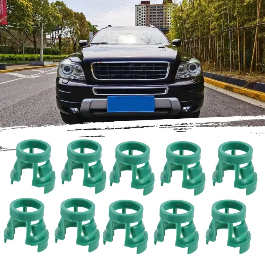 10x Car Transmission Tubing Clamp Clip Plastic Green Fasteners Clips Car Interior Hose Clips for Old Volvo S80 XC90