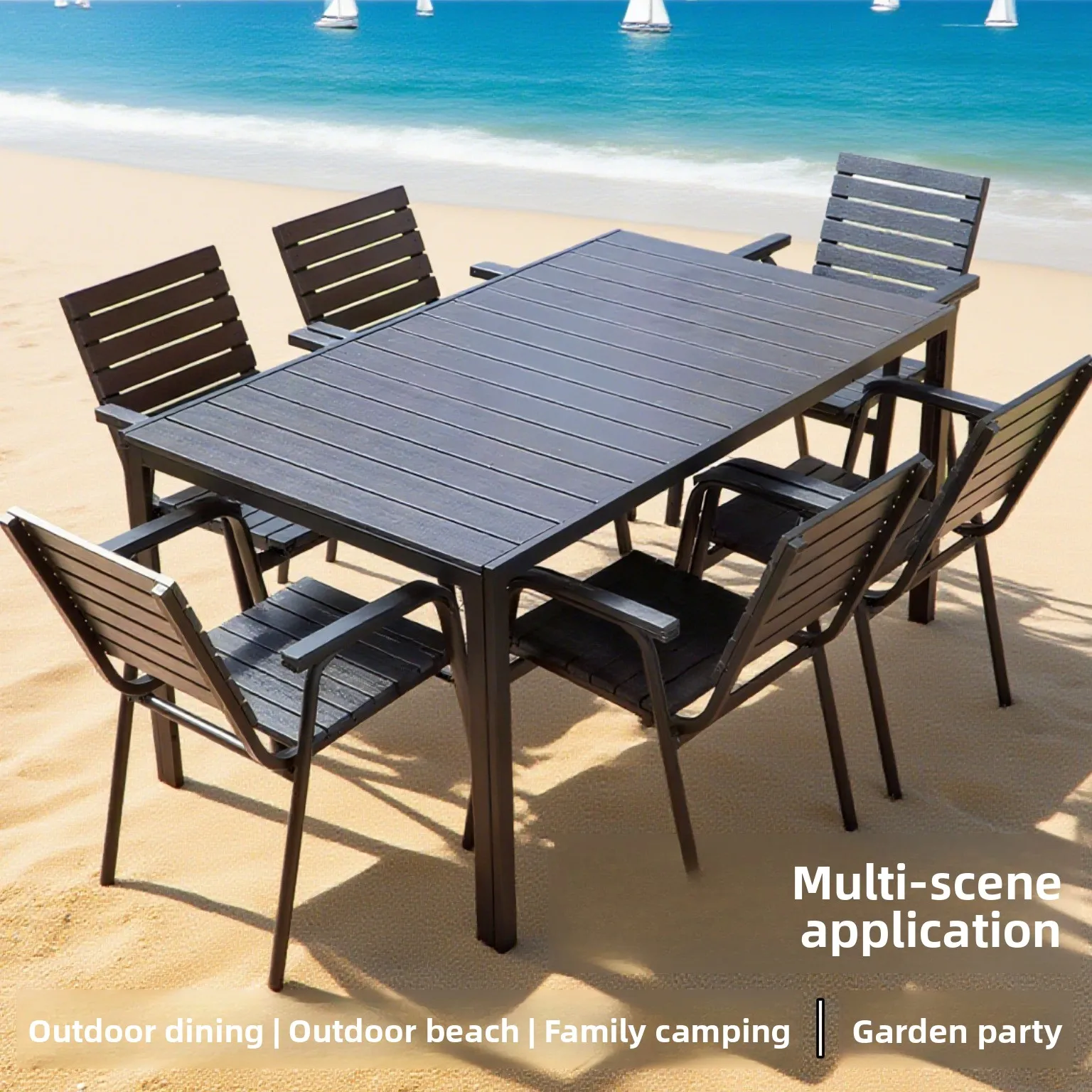 ชุดโต๊ะและเก้าอี้สำหรับกลางแจ้ง โต๊ะและเก้าอี้สำหรับกลางแจ้ง ทำจากไม้กันน้ำ สำหรับสวน ลานบ้าน ร้านกาแฟ โต๊ะรับประทานอาหาร สำหรับพักผ่อน