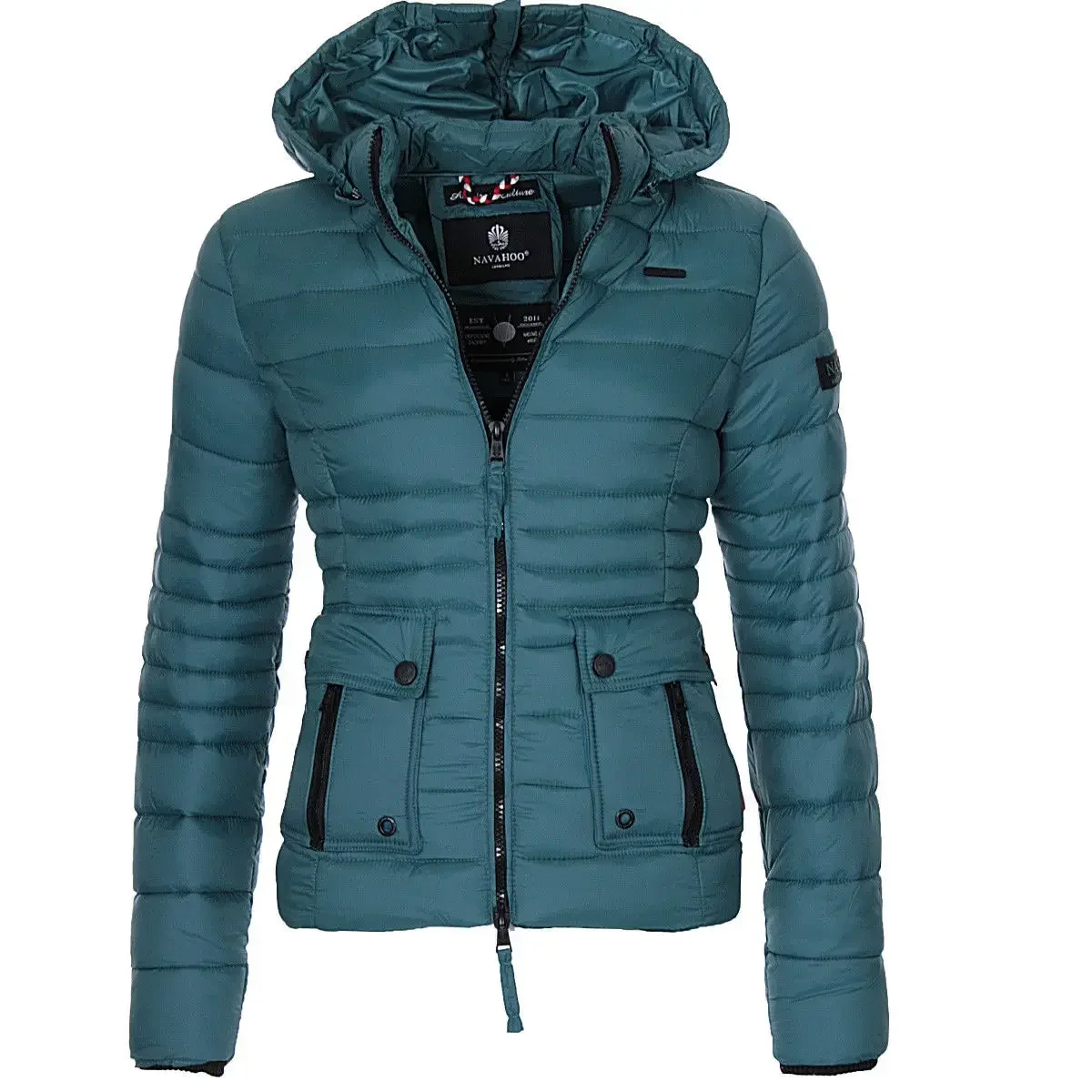 Veste à capuche mince en coton pour femmes, manteau en coton pour femmes, vêtements monochromes pour documents, vestes décontractées pour femmes, automne et hiver