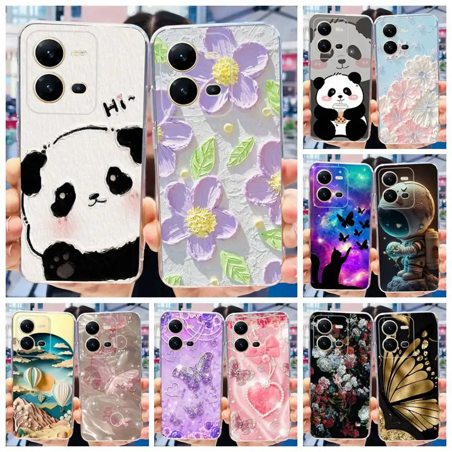 2024 Newest Lovely Printing Case For Vivo V25 V25e V2201 V2202 Soft Silicone TPU Back Cover For VivoV25 5G V 25 25E Phone Cases