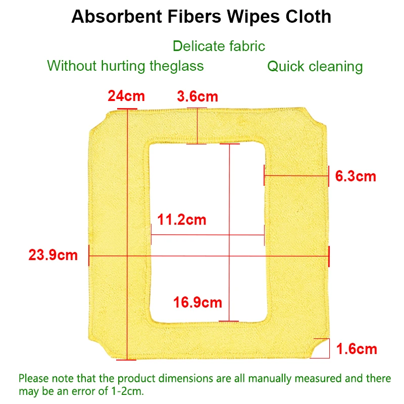 Aksesori Robot pembersih jendela, kain pel kualitas tinggi, bagian pembersih jendela persegi bersih W-S3, W-S8S, W-S3S
