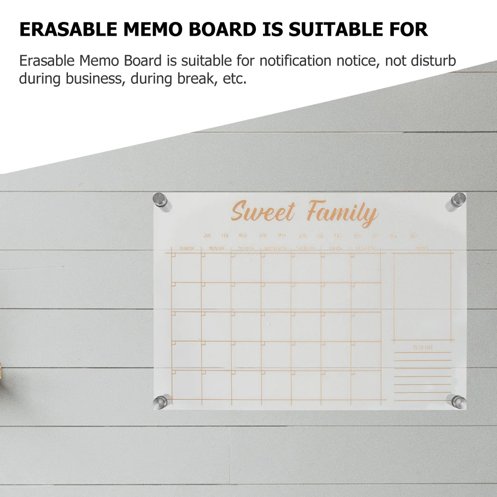 1 مجموعة 1 مجموعة متعددة الوظائف رسالة قابل للمسح مذكرة لمكتب المنزل المدرسة استخدام خفيفة الوزن الاكريليك ملاحظة مجلس التقويم القابل للطباعة #2